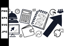 Hand Drawn Business Icons Bundle for Marketing Product Image 1
