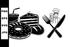 Vintage Dessert and Cafe Clipart Set for Menus Product Image 1