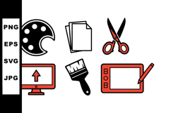 Minimalist Digital Tools Icon Vector Set Product Image 1