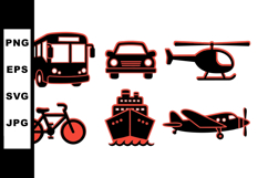Vector Transportation Icon Set For Travel Designs Product Image 1