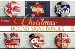 Christmas Door Hangers SVG Bundle | Winter Holiday Signs DXF Product Image 1