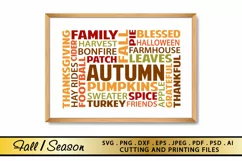 Fall Word Art SVG PNG EPS DXF Fall SVG Farmhouse Sign SVG Product Image 1