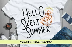 Hello Sweet Summer - Summer SVG EPS DXF PNG Cutting Files Product Image 1