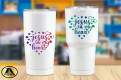 Valentines SVG Jesus in my Heart SVG Valentine Quote SVG Product Image 5