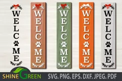 Dog/Cat Home Welcome Porch Sign SVG with Red Bow Tie and Paw Product Image 1
