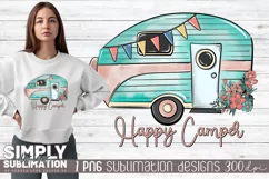 Happy Camper Sublimation Png | Summer Vacation Png Product Image 1