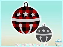 Jingle Bell Buffalo Plaid Christmas SVG Dxf Eps Png PDF file Product Image 3