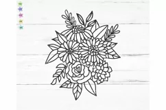 Flower bouquet svg, Floral svg, Botanical svg Product Image 1
