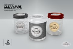 Clear Jars with Metal /Clear Lids Mockup Product Image 12