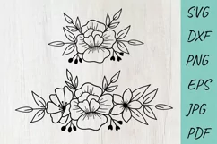 Flower Floral SVG Design, Floral cut file, Flower Bouquets Product Image 1
