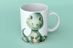 Watercolor Cute Tyrannosaurus Dinosaur Cartoon Product Image 2