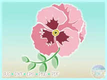 Pansy Flower Svg Dxf Eps Png Pdf Files For Cricut Silhouette Product Image 2