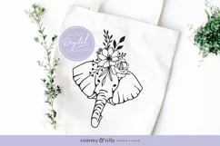 Flower Elephant No.2 SVG Cut File for Cricut and Silhouette Product Image 2