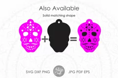 Sugar Skull Jewelry, Earring SVG, Cut file, Day of Dead Product Image 5