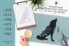 Howling Wolf Silhouette - SVG DXF PNG EPS JPG PDF Cut File Product Image 4