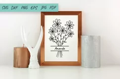 Floral bouquet SVG, Wildflower, Daisy SVG, Split monogram Product Image 4