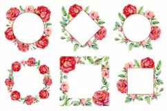 Roses PNG watercolor flower set - Free Design of The Week Product Image 3