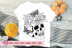 Skull Flower Butterfly Svg, Sugar Skull Svg Product Image 5