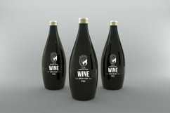 Wine Three Bottle Mockup Product Image 1