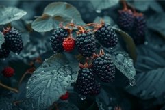 Fresh dew on ripening blackberries Product Image 1