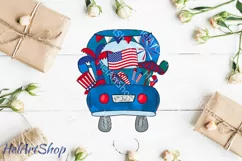 Patriotic truck png | Sublimation design | 4th July png Product Image 1