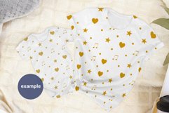 White T-shirt & Baby Bodysuit Mockup Neutral background PSD Product Image 4