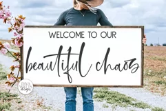 Welcome To Our Beautiful Chaos SVG | Farmhouse Sign Product Image 1