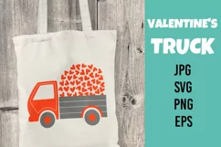 Valentines svg. Valentine truck WITH HEARTS svg. Product Image 1