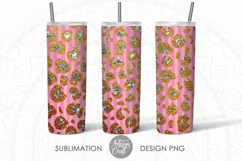 Leopard print glitter tumbler, 20 oz tumbler template Product Image 4