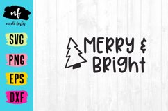 Merry &amp; Bright SVG Cut File Product Image 1