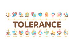 Tolerance And Equality Minimal Infographic Banner Vector Product Image 1