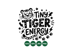 Cute Tiny Tiger Energy Animal SVG Graphic Product Image 1