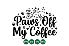 Funny Cat Coffee Typography Clipart Design Product Image 1