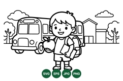 Back To School Boy Holding Apple Vector Illustration Product Image 1