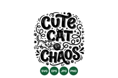 Playful Cute Cat Chaos SVG Illustration Design Product Image 1