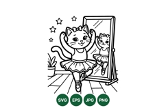Adorable Ballerina Cat Vector Illustration Design Product Image 1