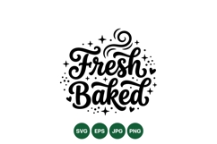 Hand Lettered Fresh Baked Typography SVG Design Product Image 1