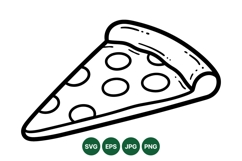 Hand Drawn Pizza Slice Clipart Design Product Image 1