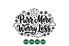 Hand Lettered Cat Quote SVG Clipart Design Product Image 1