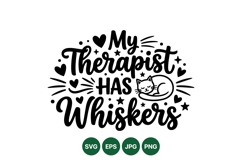 Cute Cat Therapist Whiskers Funny SVG Design Product Image 1