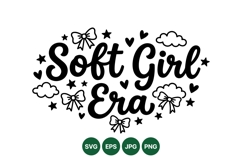 Soft Girl Era Hand Lettered SVG Design Clipart Product Image 1