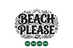Hand Drawn Beach Quote Design With Tropical Elements Product Image 1