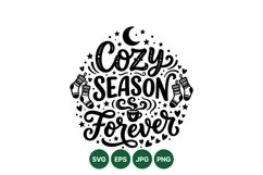 Cozy Season Forever Winter SVG Clipart Design Product Image 1