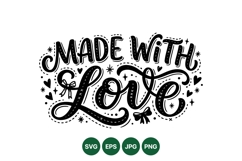 Hand Drawn Made With Love SVG Design Product Image 1