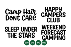 Typography Camping Quotes SVG for Outdoor Crafts Product Image 1