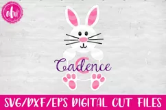 Monogram Bunny - SVG, DXF, EPS Cut File Product Image 1