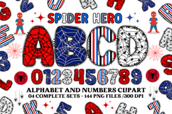 Spiderhero Alphabet png clipart, spiderhero letters doodle Product Image 1
