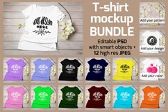 Womens T-shirt mockup with yellow orchid. Product Image 1