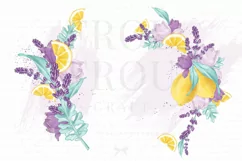 Lemons Fruits Lavender Citrus Purple Yellow Clip Art Product Image 2