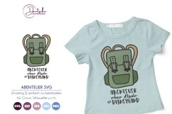 Rucksack SVG| Abenteuer ohne Risiko SVG Product Image 1